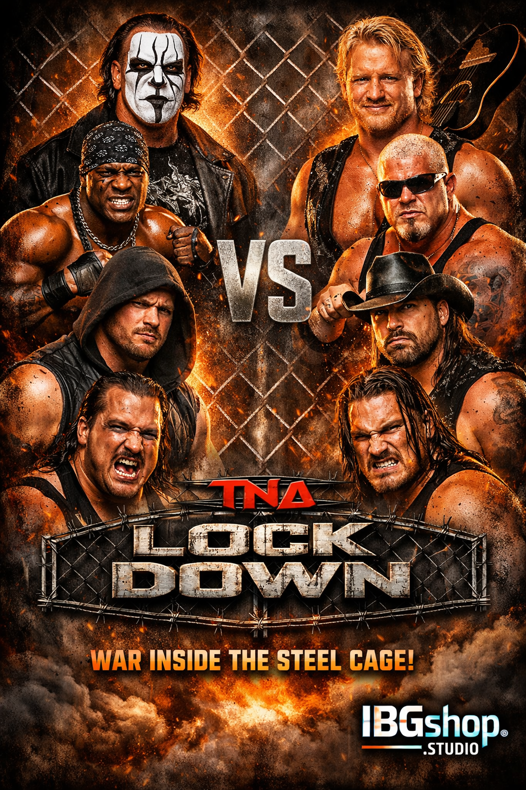 TNA Lockdown: War Inside the Steel Cage – Wrestling Poster