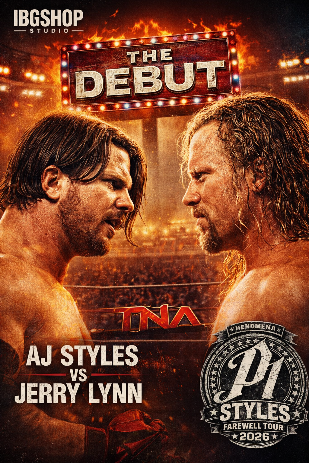 AJ Styles vs Jerry Lynn – Legendary TNA Debut Poster | Wrestling Wall Art