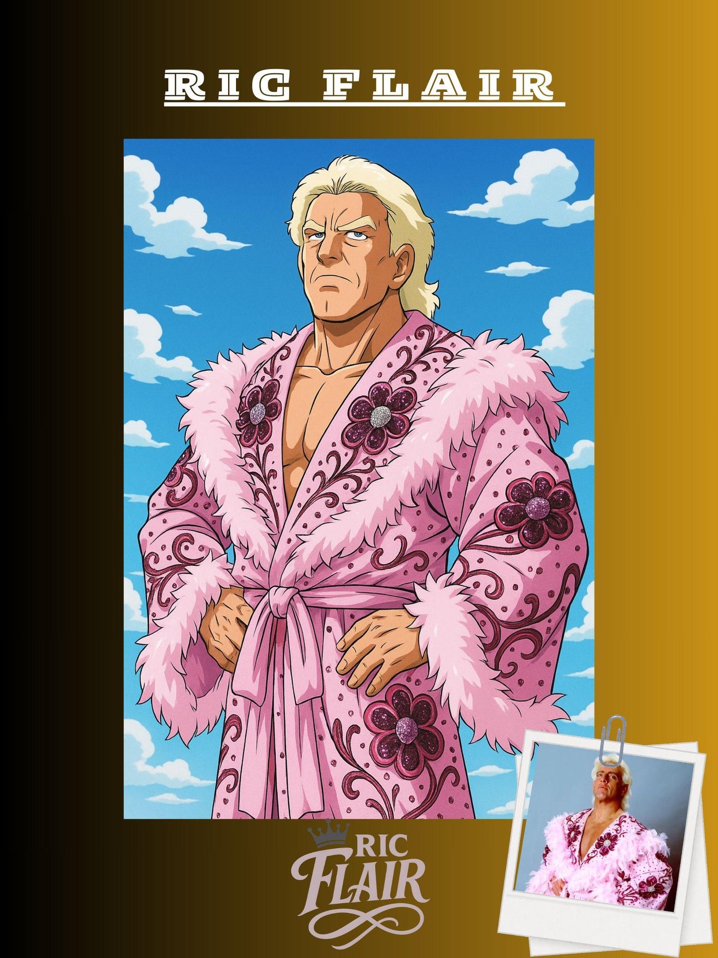 Dragon Ball Z Style Portrait | Digital Anime WWE Ric Flair | Instant Download