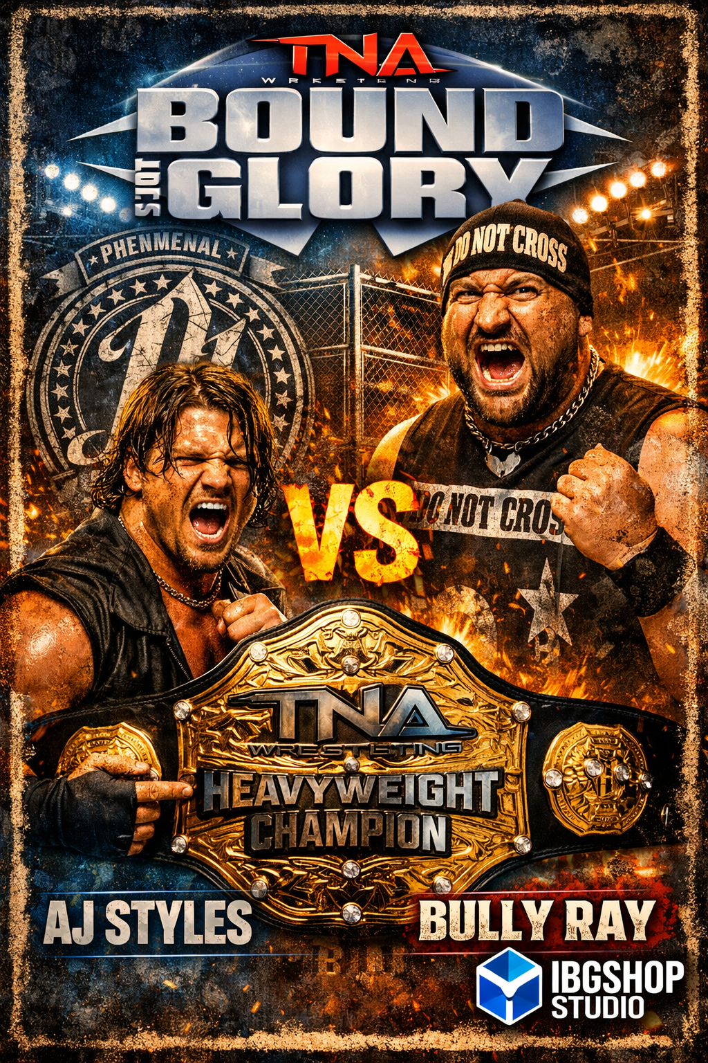 AJ Styles vs Bully Ray – TNA Heavyweight Championship Poster