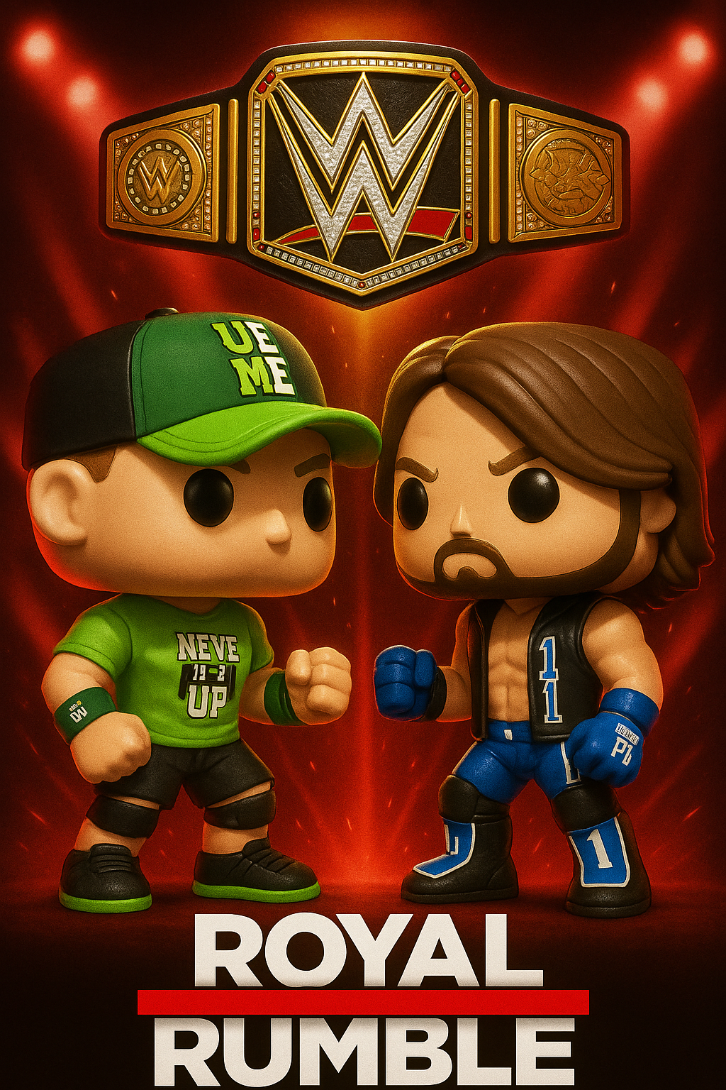 John Cena – WWE Championship Wins Collection | 17-Time Champion | Digital Wrestling Wall Art Bundle