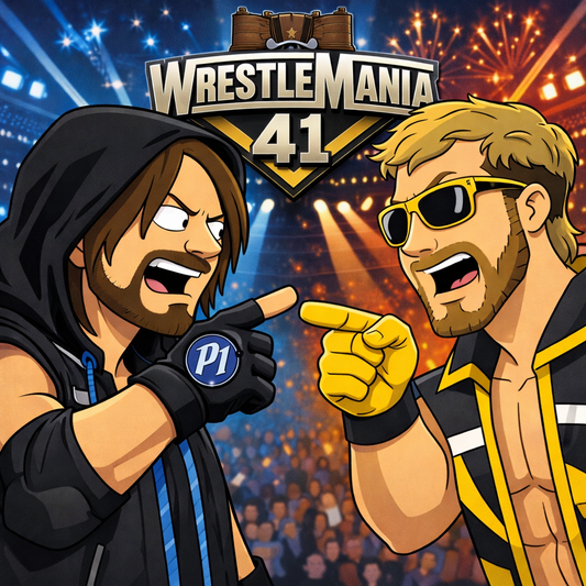 AJ Styles vs Logan Paul – WrestleMania 41 American Dad theme Poster | WWE Dream Match Wall Art – IBGSHOP Studio
