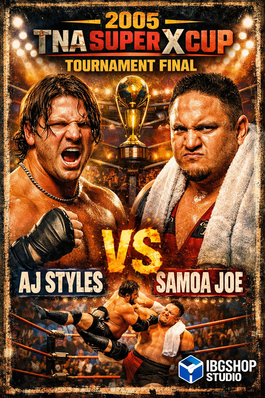 AJ Styles vs Samoa Joe – TNA Super X Cup 2005 Tournament Final Poster