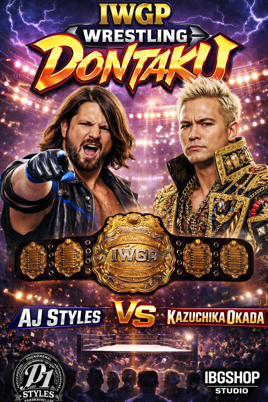 AJ Styles vs Kazuchika Okada – IWGP Wrestling Dontaku Championship Poster | IBGSHOP Studio