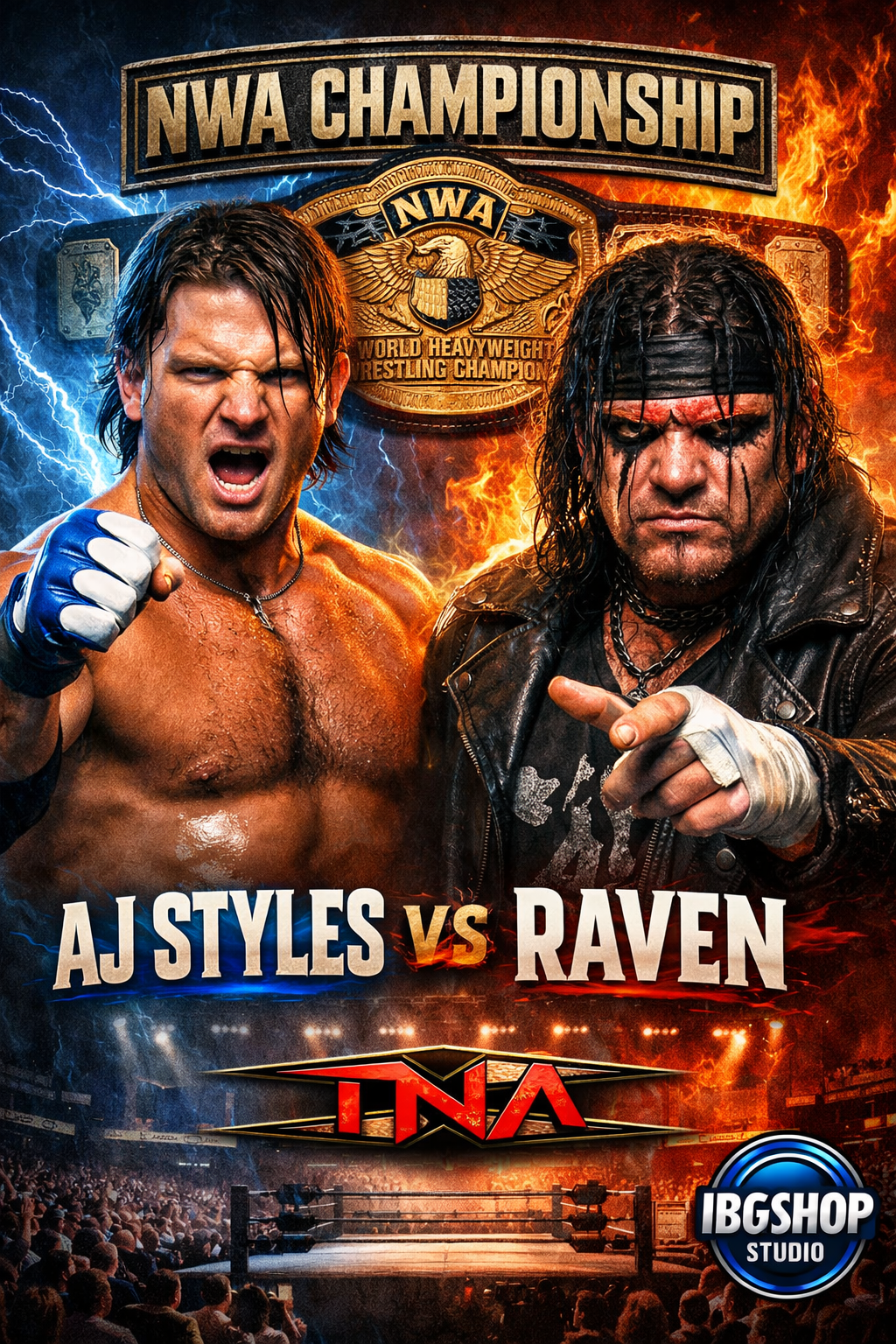 NWA Championship: AJ Styles vs Raven – TNA Wrestling Poster