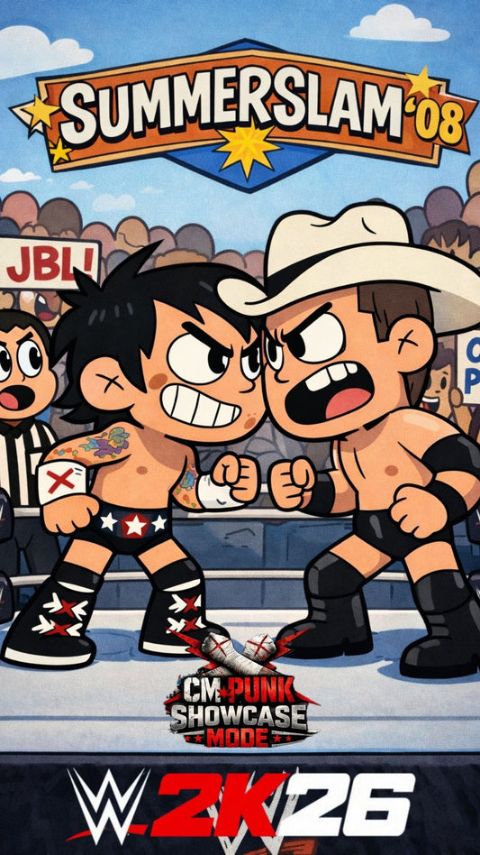 CM Punk vs JBL – SummerSlam 2008 Poster | Anime WWE Wrestling Tribute Wall Art – IBGSHOP Studio