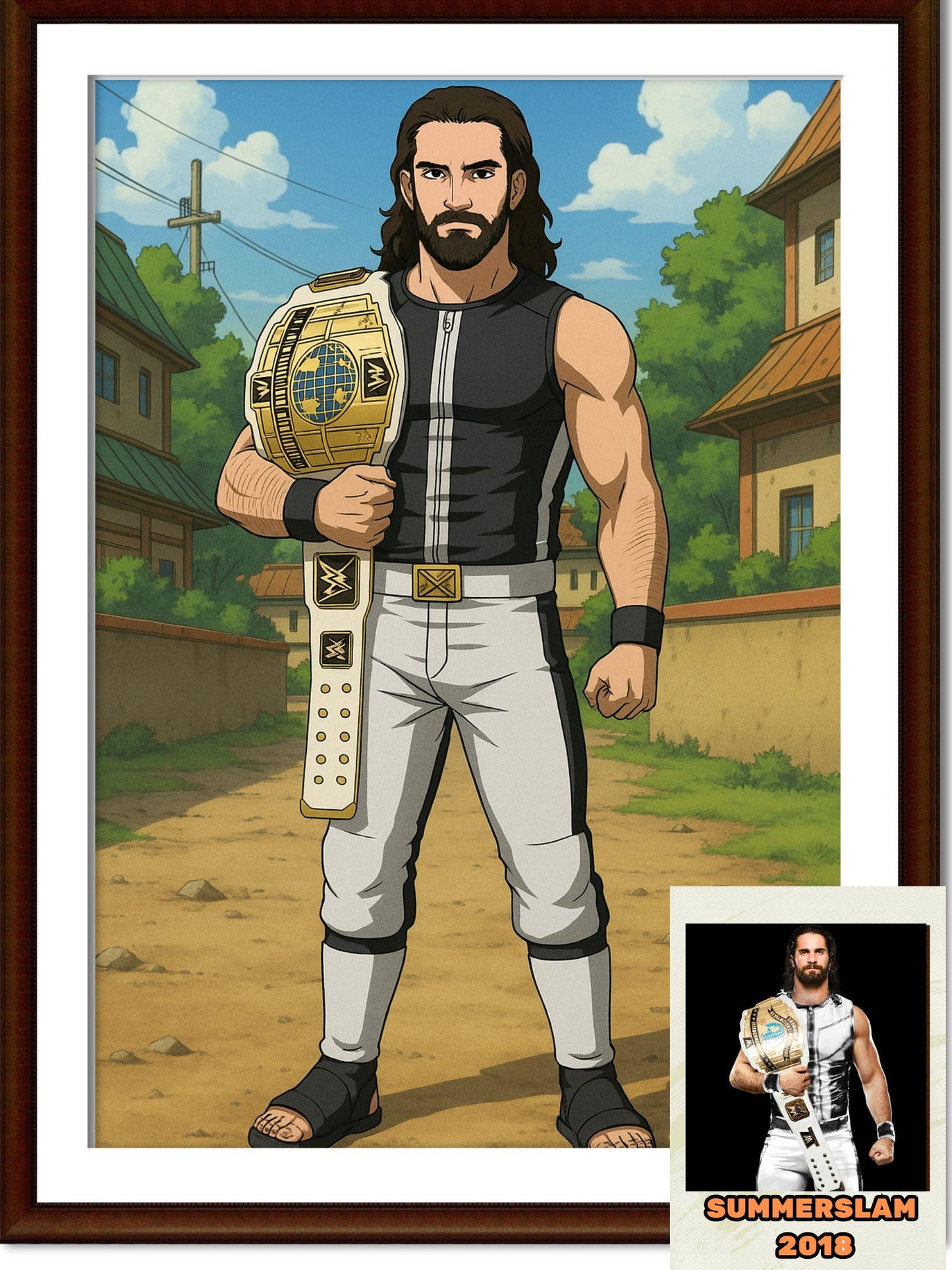 Naruto Style Portrait | Digital Anime WWE Seth Rollins | Instant Download