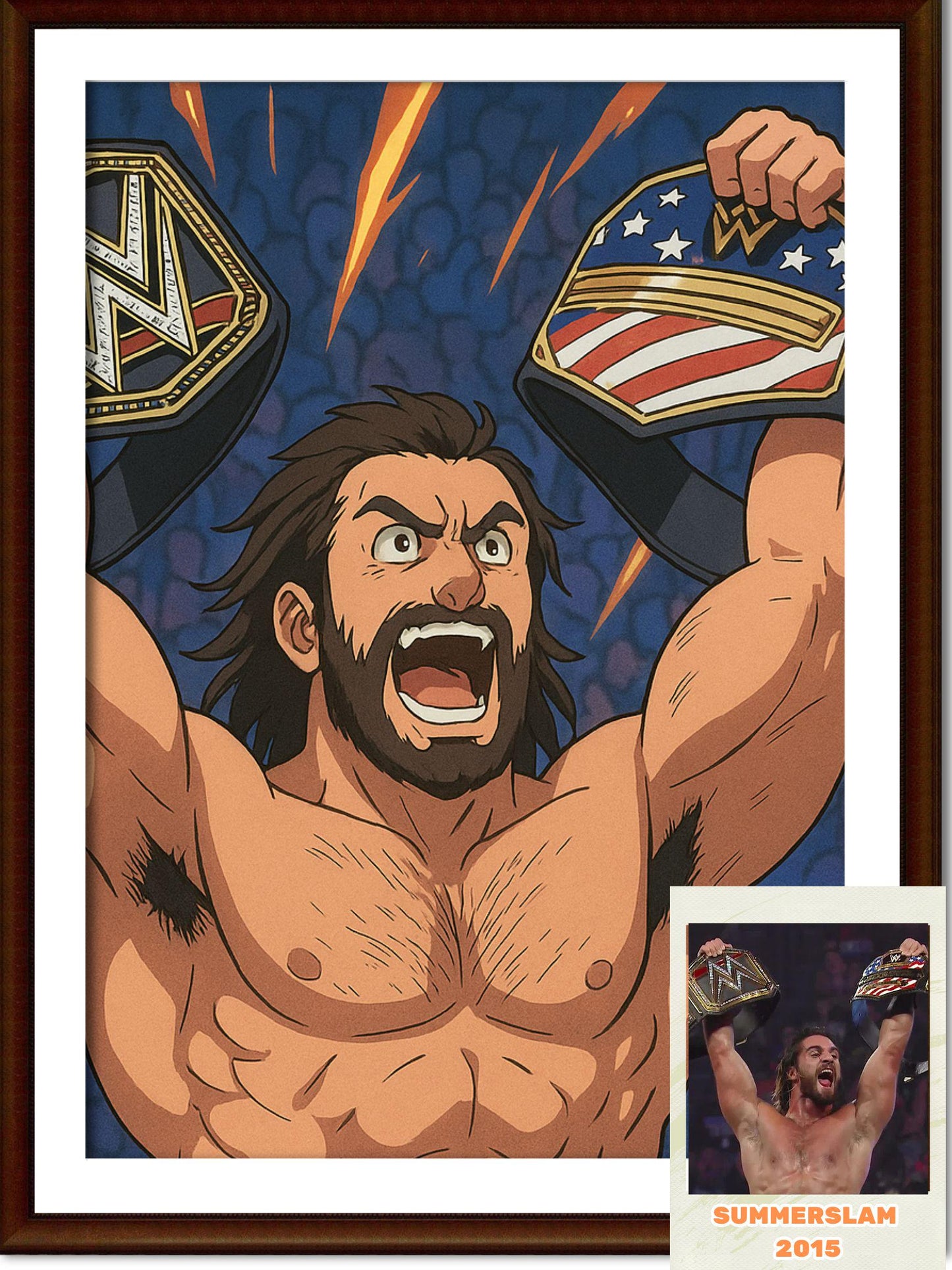 Naruto Style Portrait | Digital Anime WWE Seth Rollins | Instant Download