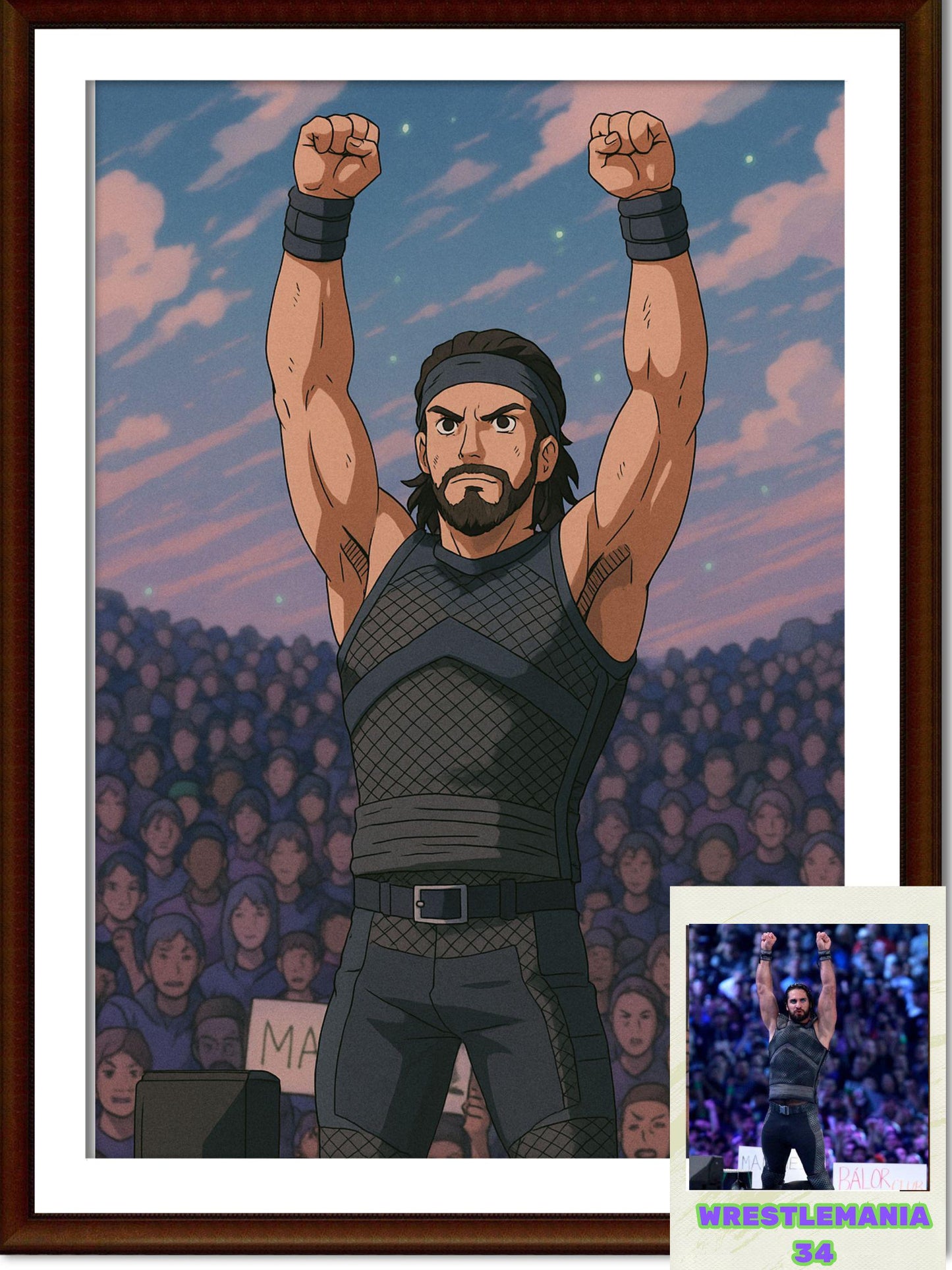 Naruto Style Portrait | Digital Anime WWE Seth Rollins | Instant Download