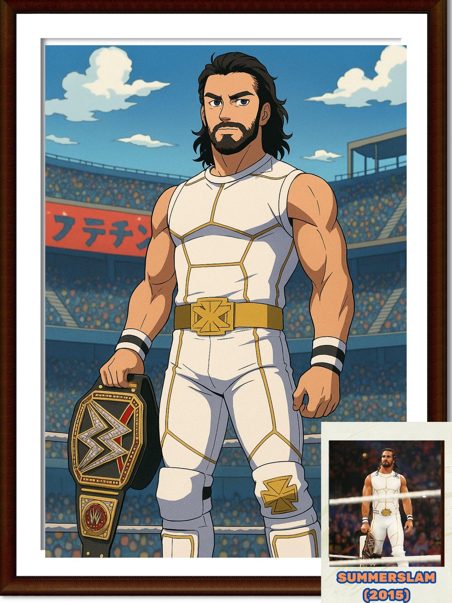 Naruto Style Portrait | Digital Anime WWE Seth Rollins | Instant Download