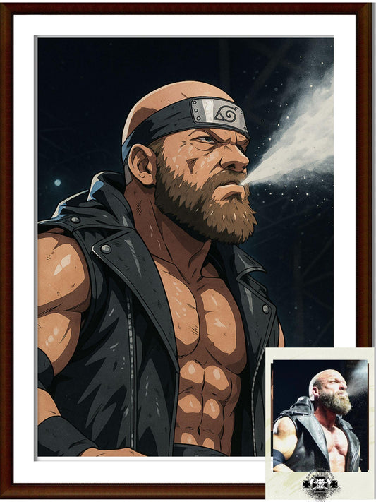 Naruto Style Portrait | Digital Anime WWE Triple H | Instant Download