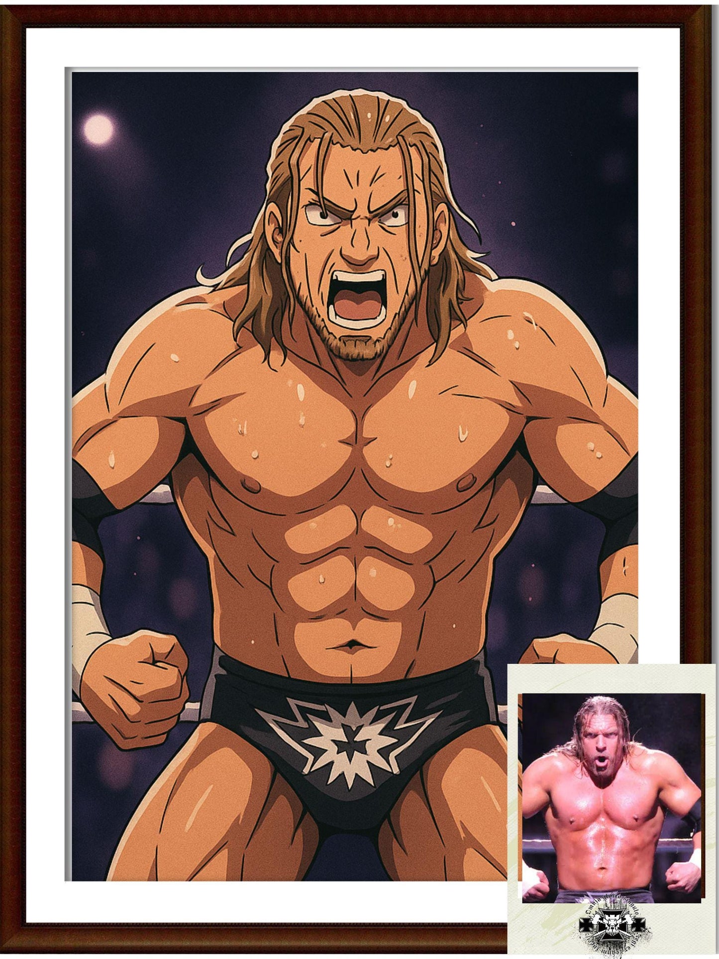 Naruto Style Portrait | Digital Anime WWE Triple H | Instant Download