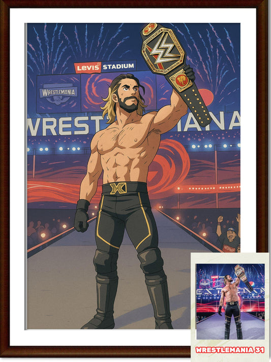 Naruto Style Portrait | Digital Anime WWE Seth Rollins | Instant Download