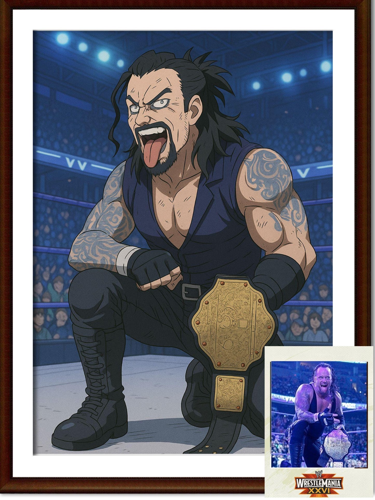 Naruto Style Portrait | Digital Anime WWE Undertaker | Instant Download