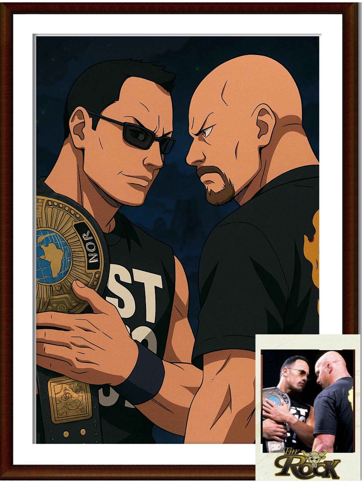 Naruto Style Portrait | Digital Anime WWE The Rock | Instant Download