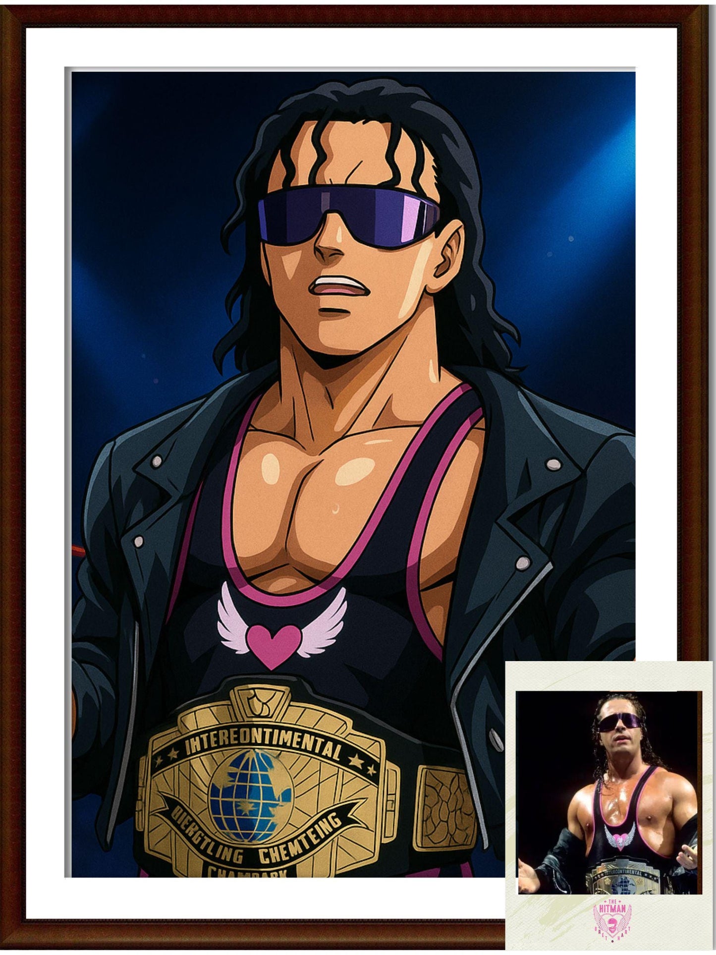 Dragon Ball Z Style Portrait | Digital Anime WWE Bret “The Hitman” Hart | Instant Download