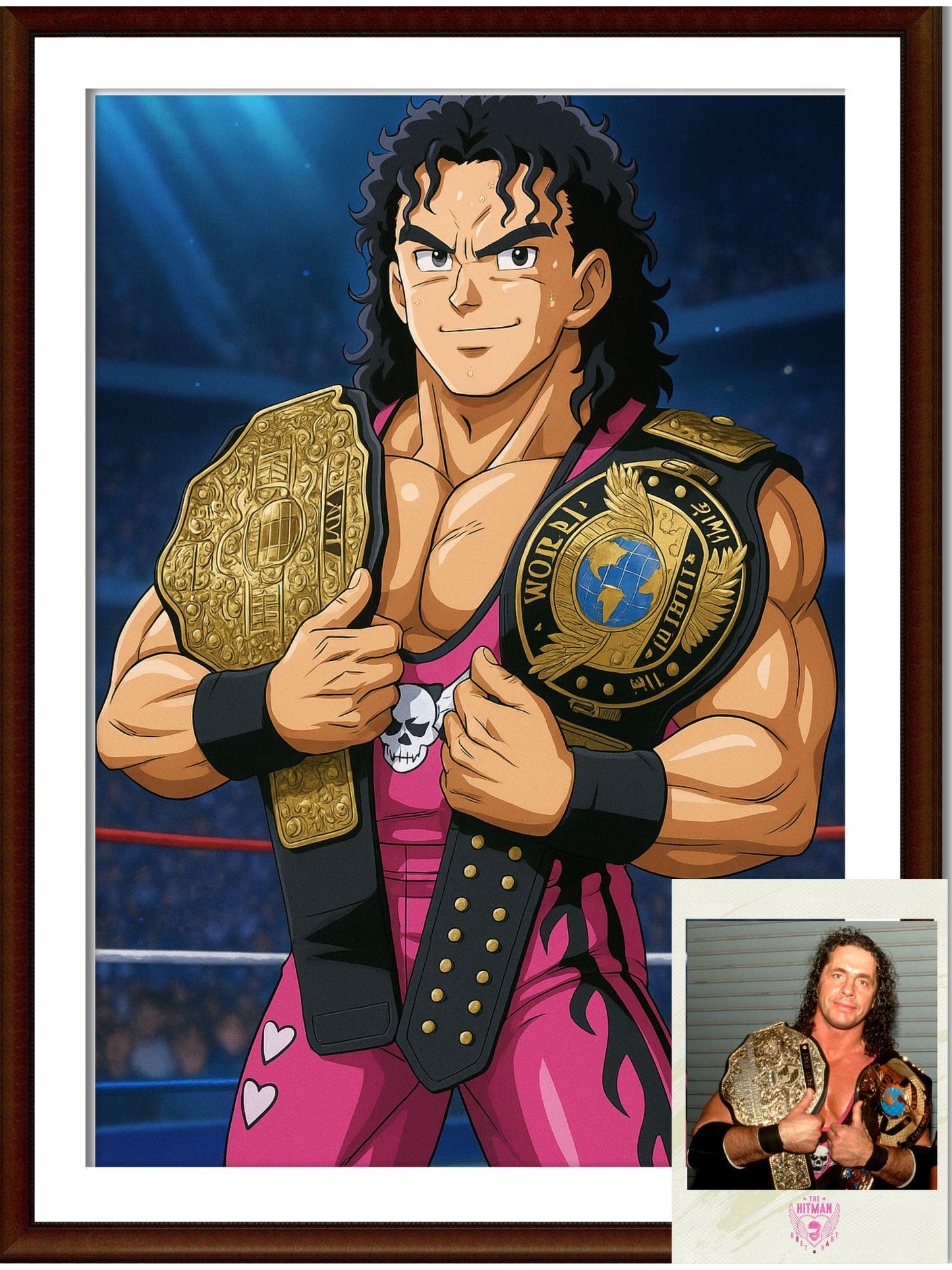 Dragon Ball Z Style Portrait | Digital Anime WWE Bret “The Hitman” Hart | Instant Download