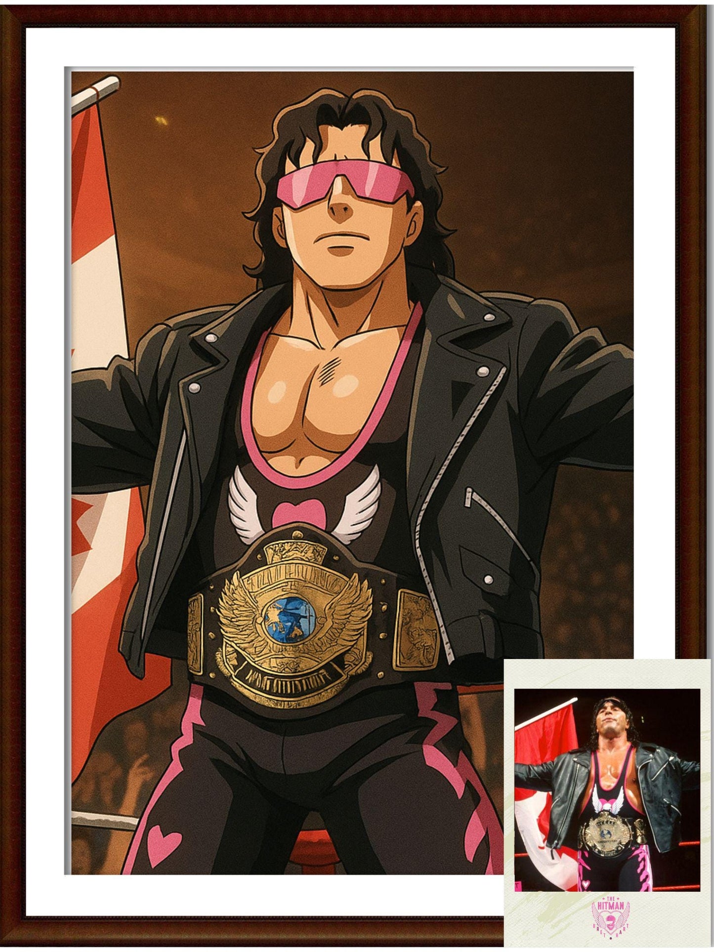 Dragon Ball Z Style Portrait | Digital Anime WWE Bret “The Hitman” Hart | Instant Download