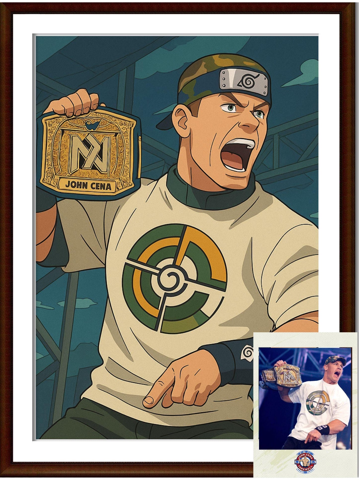 Naruto Style Portrait | Digital Anime WWE John Cena | Instant Download