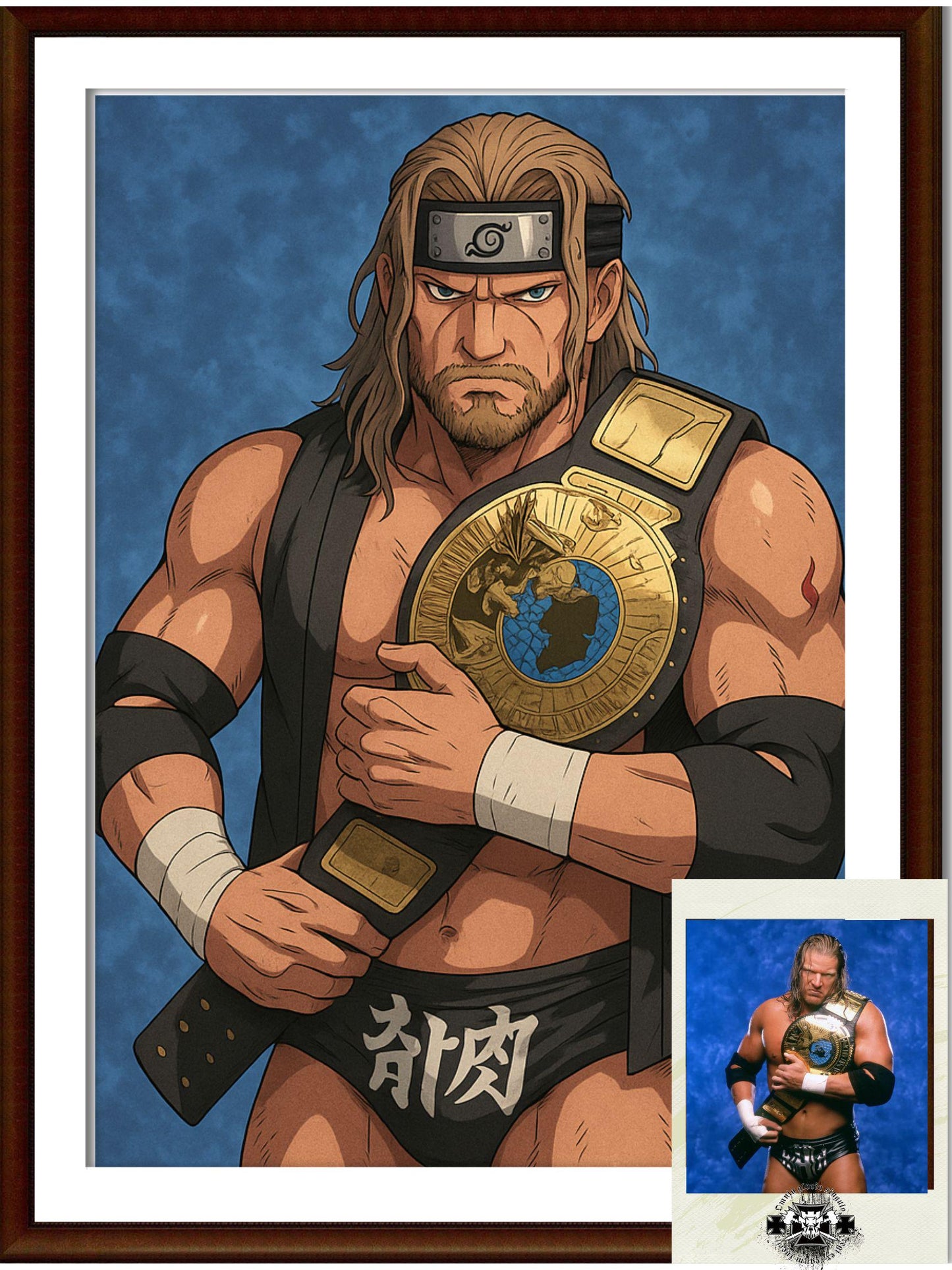 Naruto Style Portrait | Digital Anime WWE Triple H | Instant Download