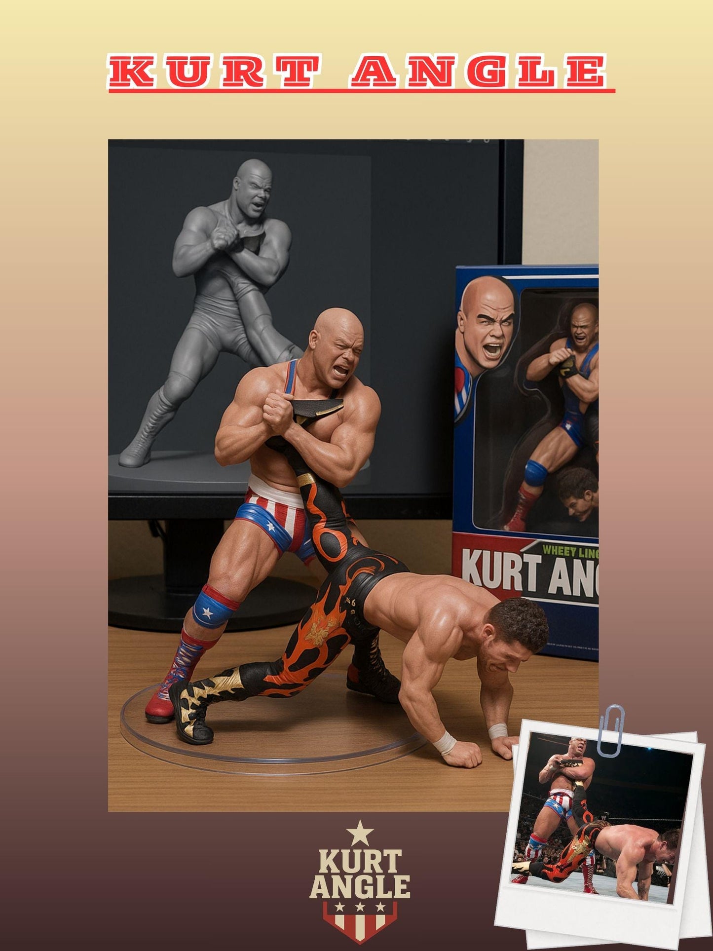 WWE Kurt Angle | 1:7 Scale Intelligent Figurine | Instant Download