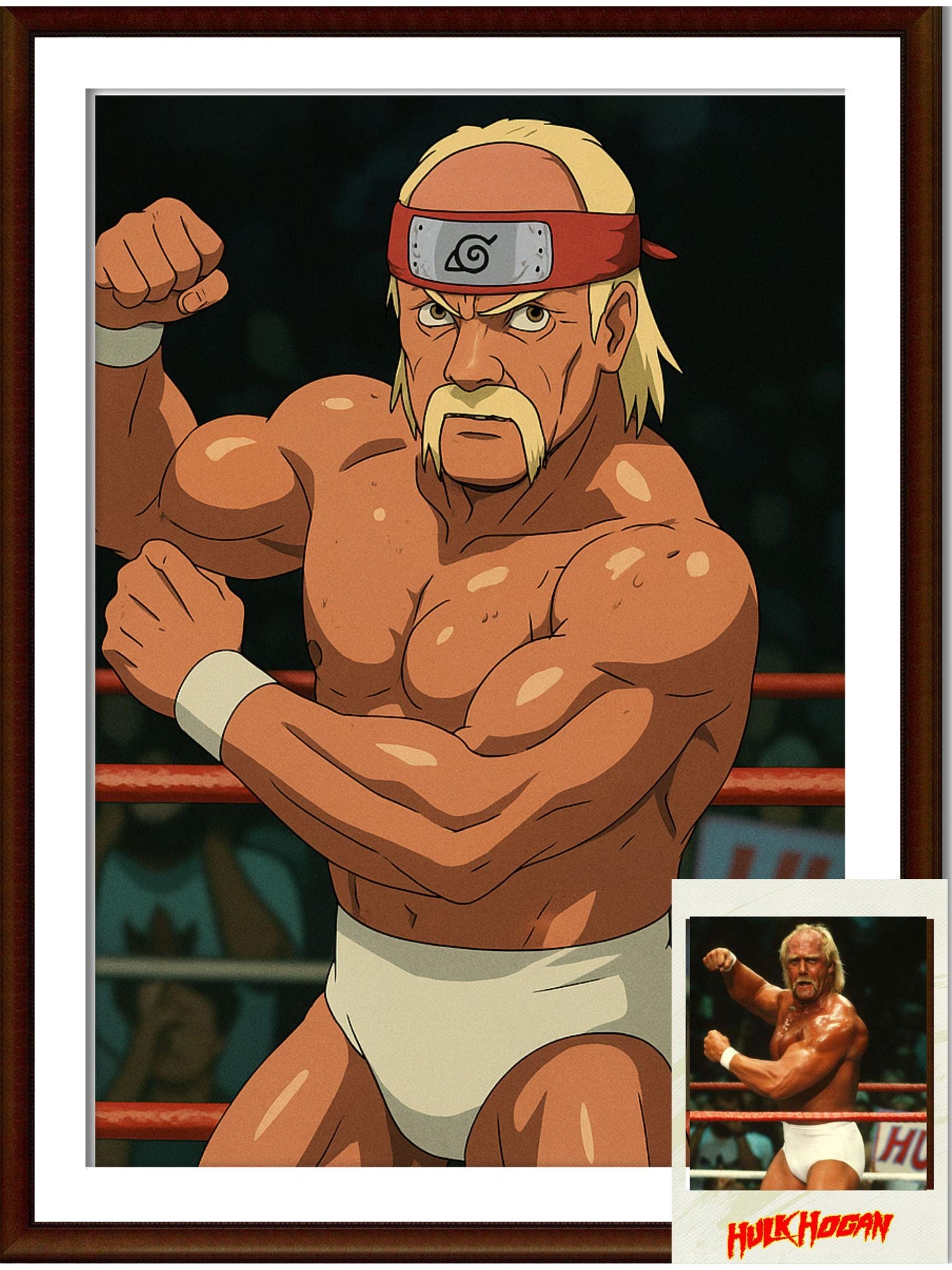 Naruto Style Portrait | Digital Anime WWE Hulk Hogan | Instant Download