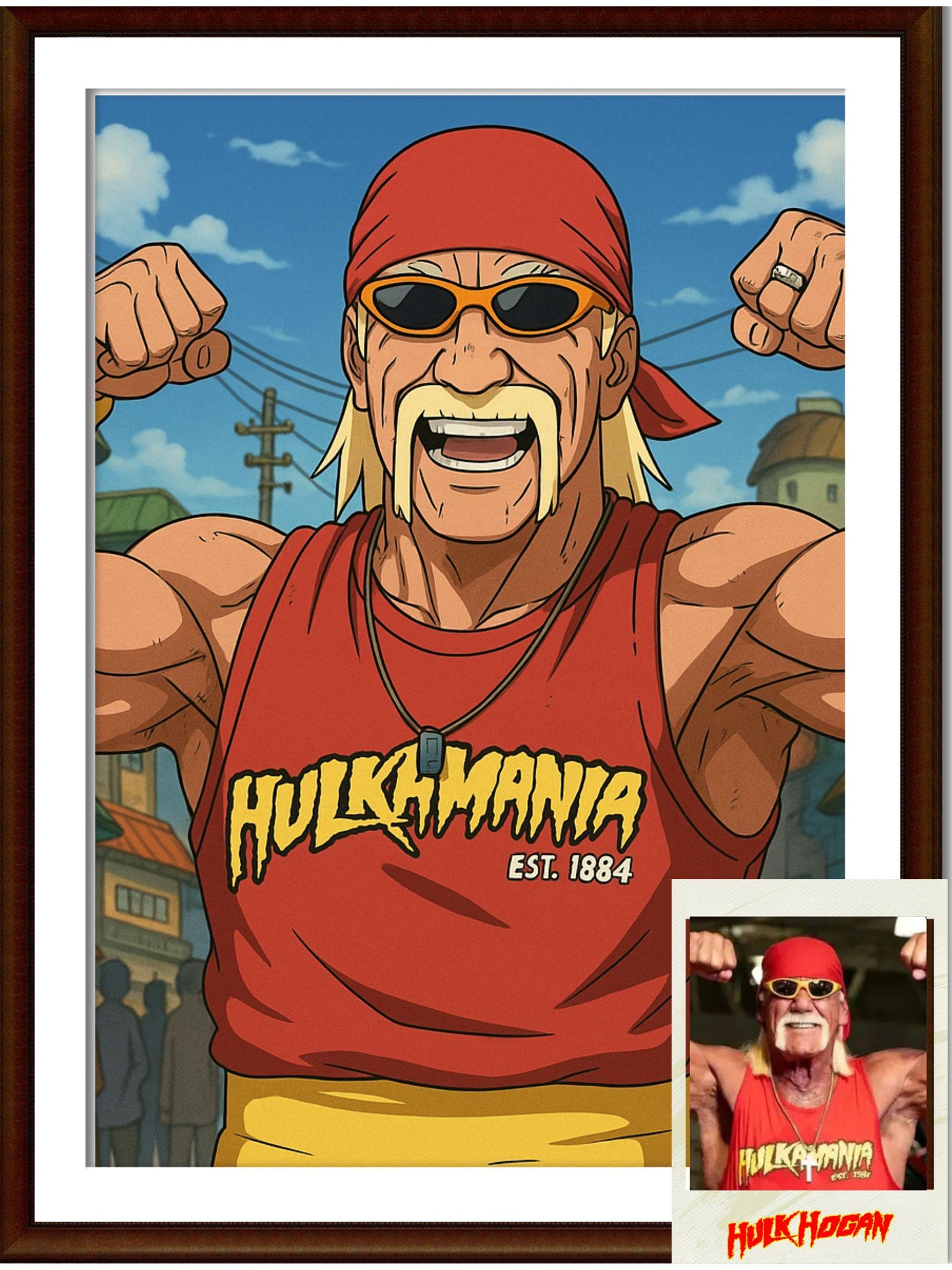 Naruto Style Portrait | Digital Anime WWE Hulk Hogan | Instant Download