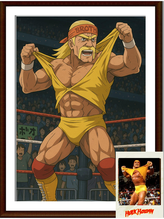Naruto Style Portrait | Digital Anime WWE Hulk Hogan | Instant Download