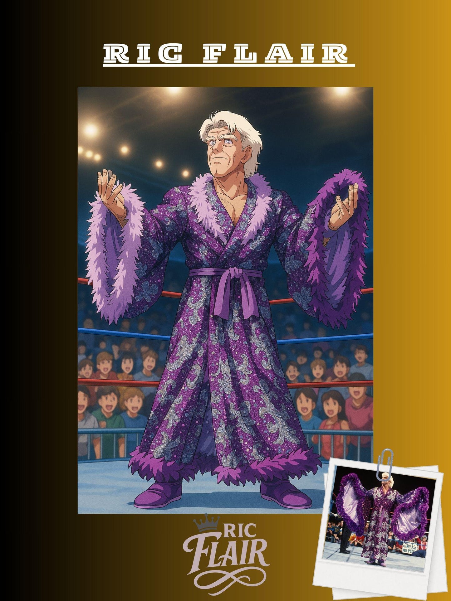 Dragon Ball Z Style Portrait | Digital Anime WWE Ric Flair | Instant Download