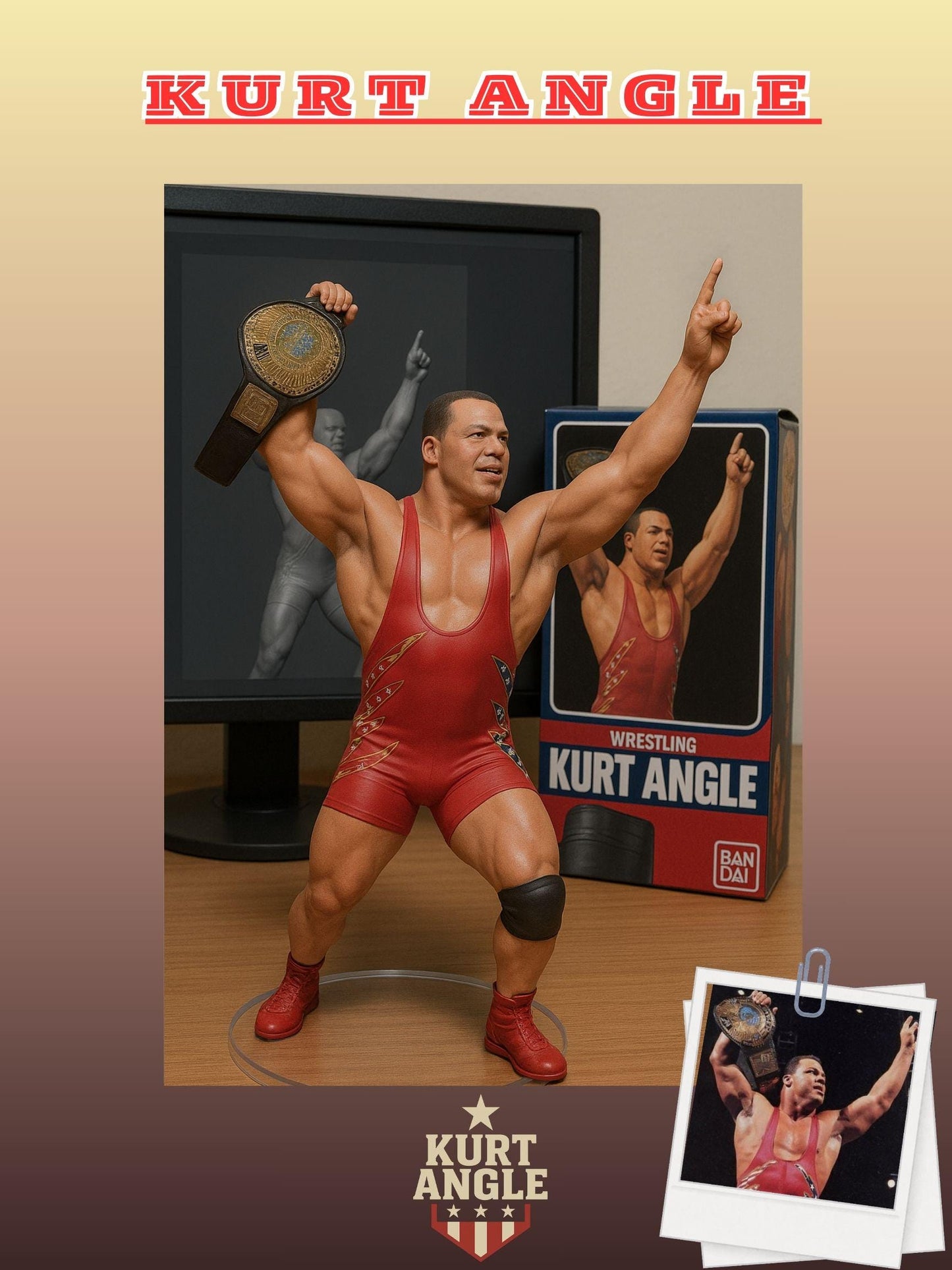 WWE Kurt Angle | 1:7 Scale Intelligent Figurine | Instant Download