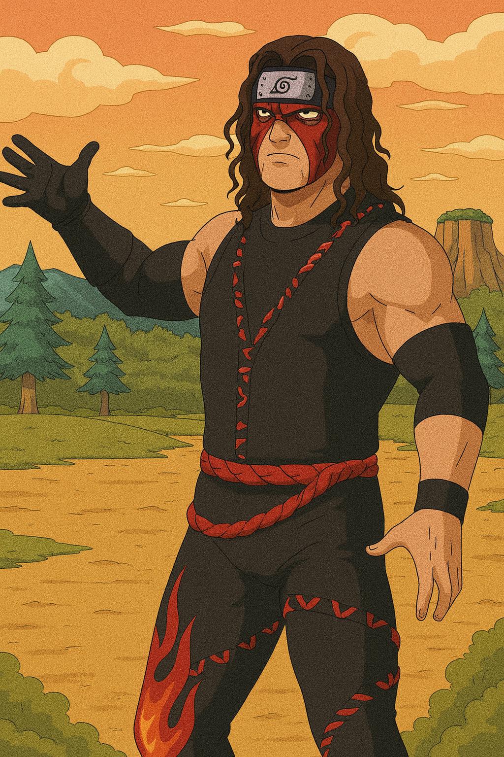 Naruto Style Portrait | Digital Anime WWE Kane | Instant Download
