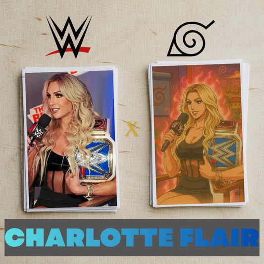 Naruto Style Portrait | Digital Anime WWE Charlotte Flair | Instant Download