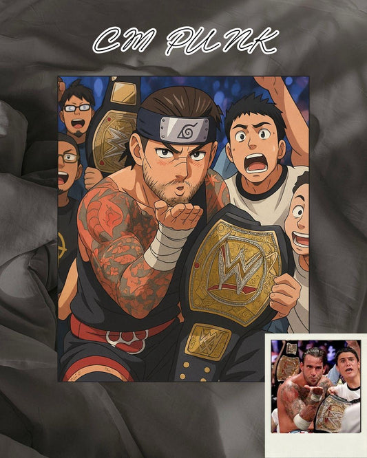 Naruto Style Portrait | Digital Anime WWE CM Punk | Instant Download
