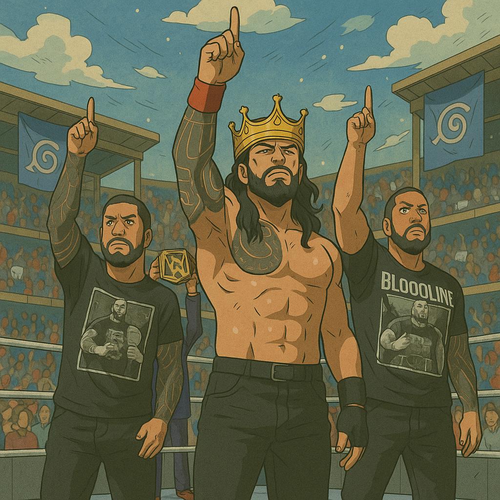 Naruto Style Portrait | Digital Anime WWE The Tribal Chief Roman Reigns | Instant Download
