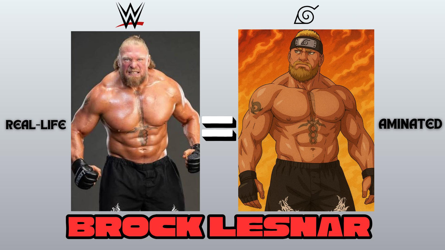 Naruto Style Portrait | Digital Anime WWE Brock Lesnar | Instant Download