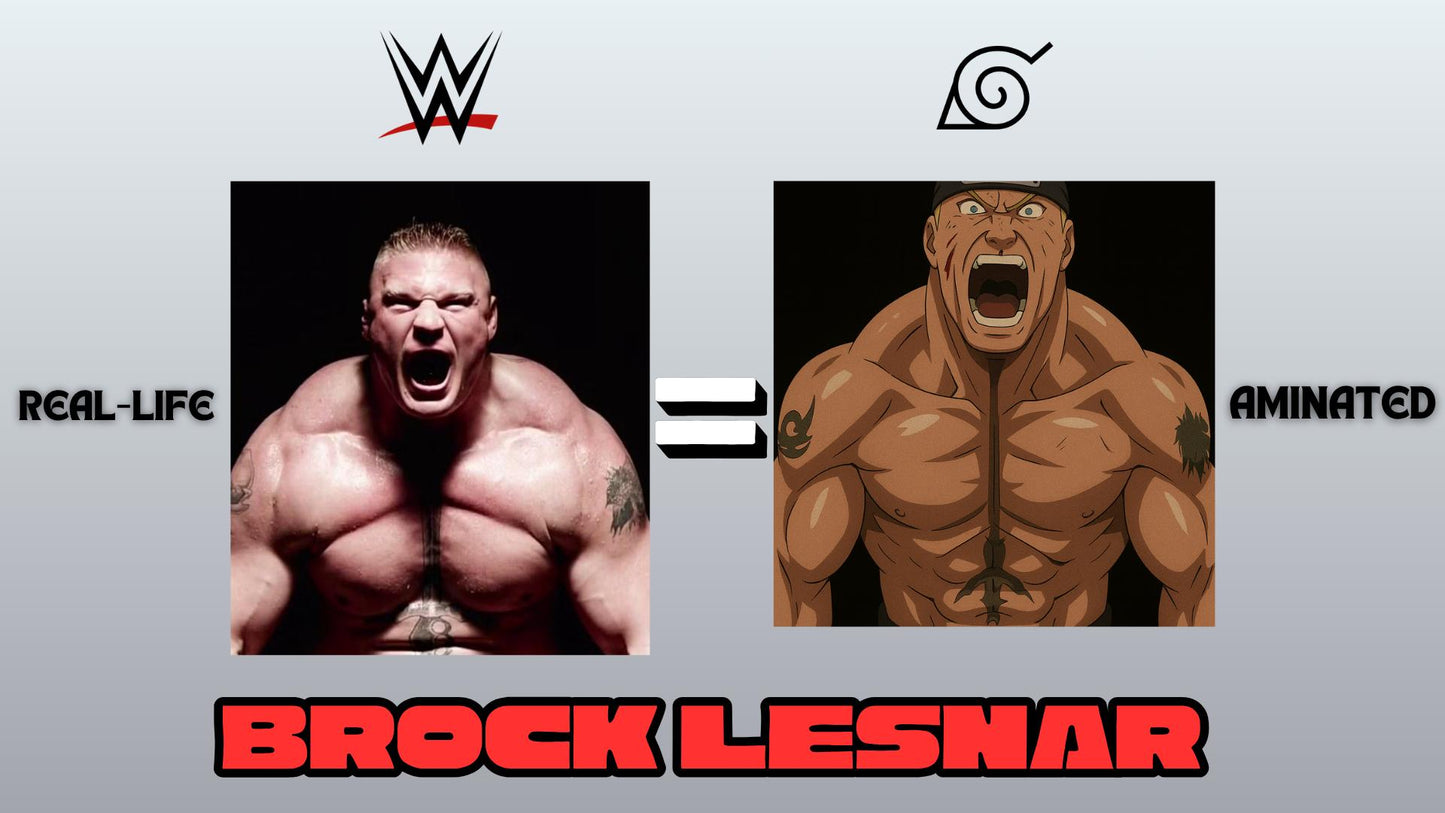 Naruto Style Portrait | Digital Anime WWE Brock Lesnar | Instant Download