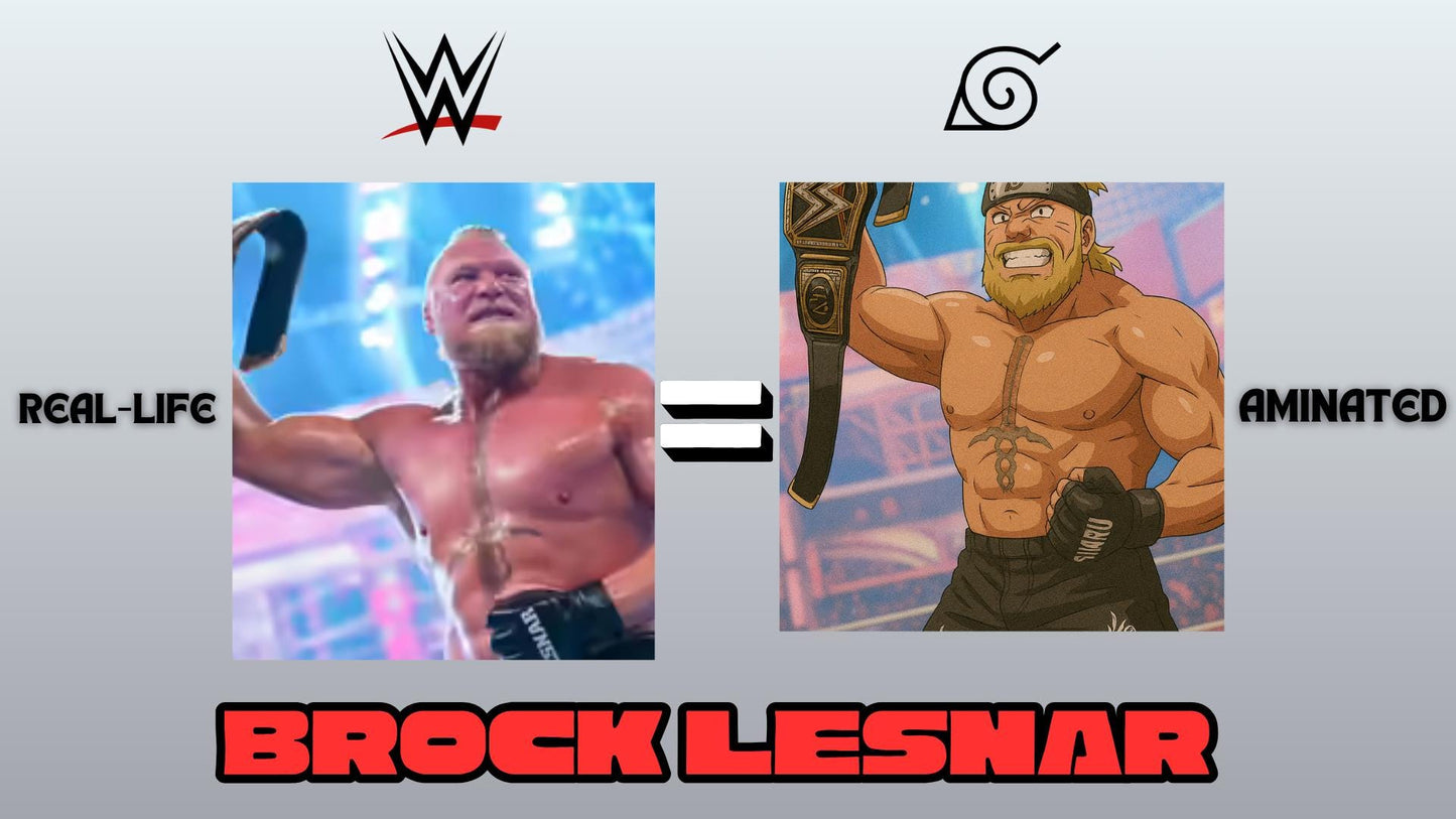 Naruto Style Portrait | Digital Anime WWE Brock Lesnar | Instant Download