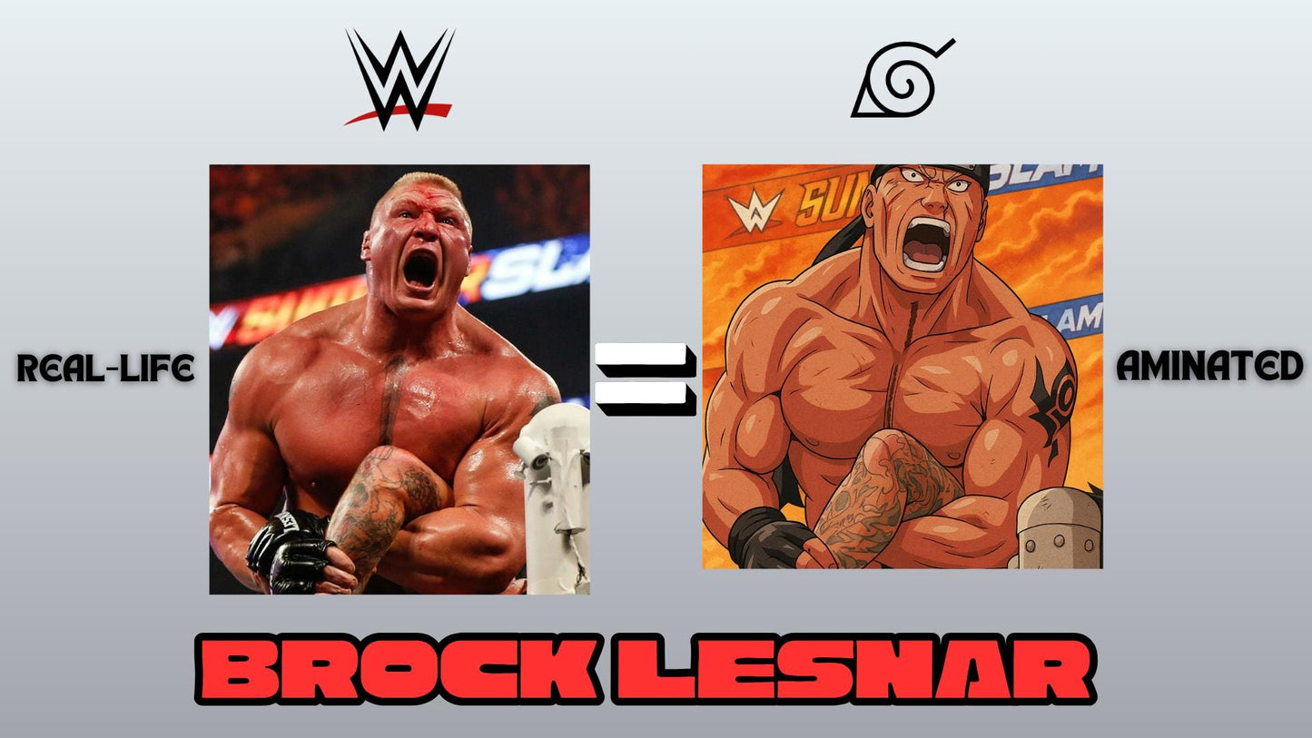 Naruto Style Portrait | Digital Anime WWE Brock Lesnar | Instant Download