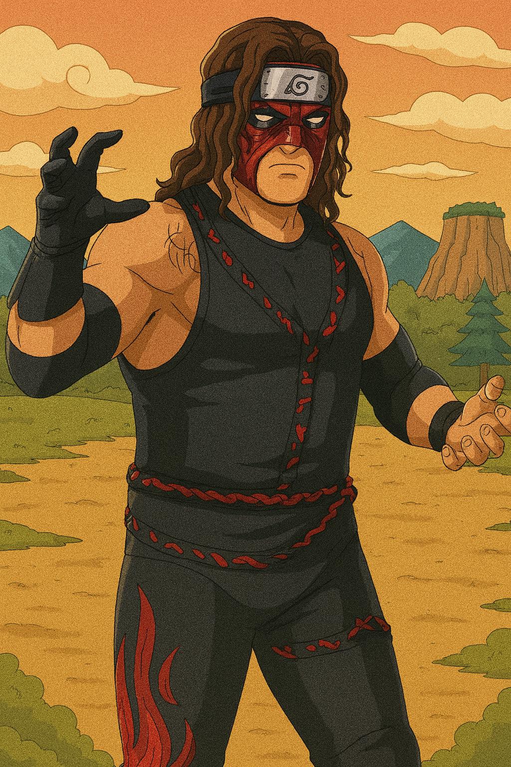 Naruto Style Portrait | Digital Anime WWE Kane | Instant Download