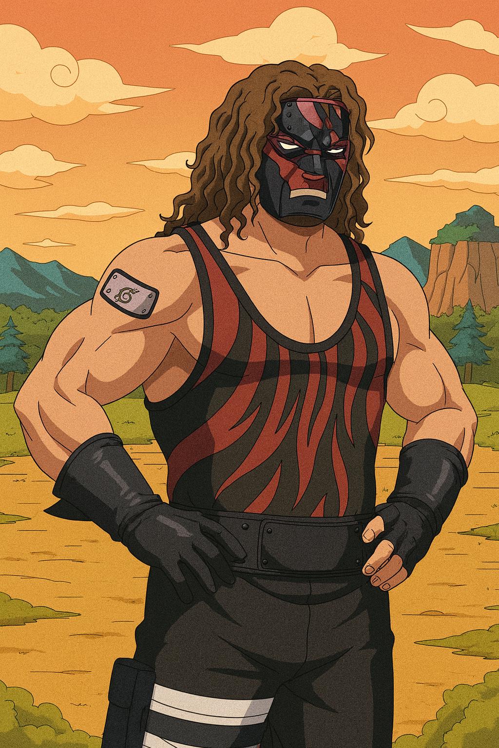 Naruto Style Portrait | Digital Anime WWE Kane | Instant Download