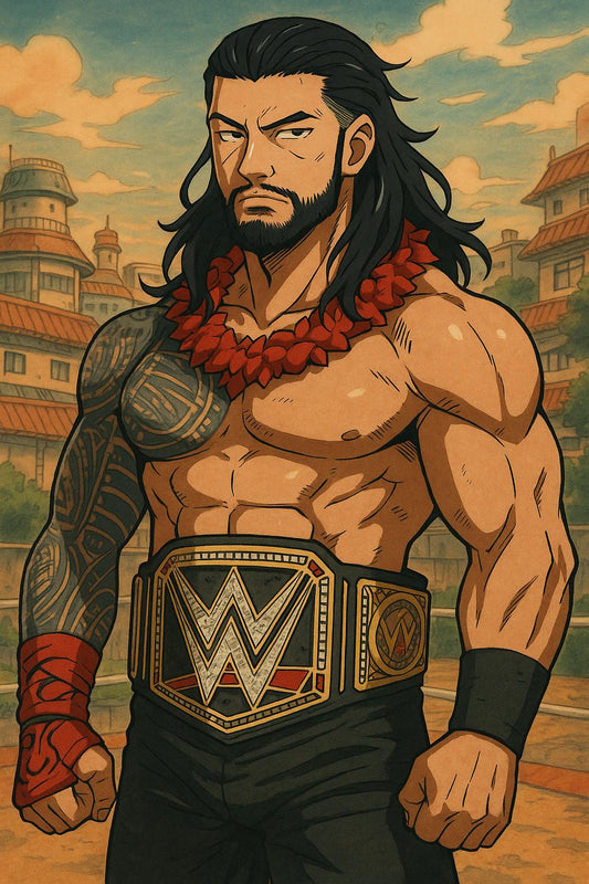 Naruto Style Portrait | Digital Anime WWE The Tribal Chief Roman Reigns | Instant Download
