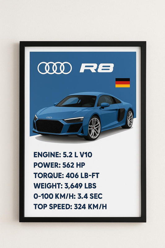 Audi R8 | Digital Car Wall Art | Instant Download