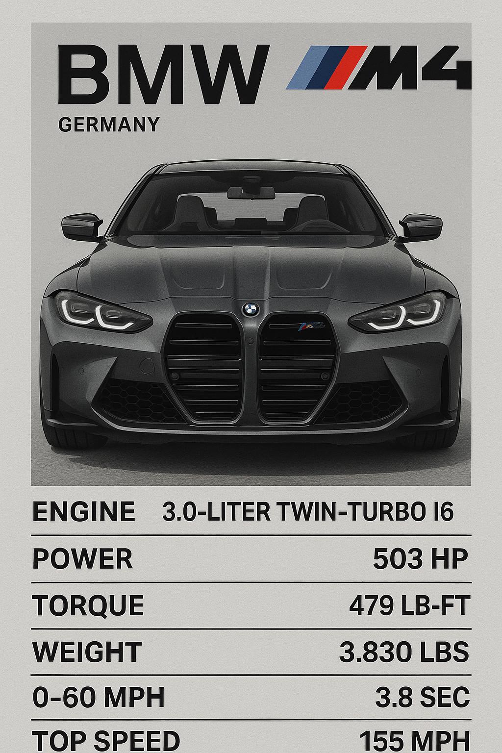 BMW M4 Wall Art | Digital Car Poster | Instant Download
