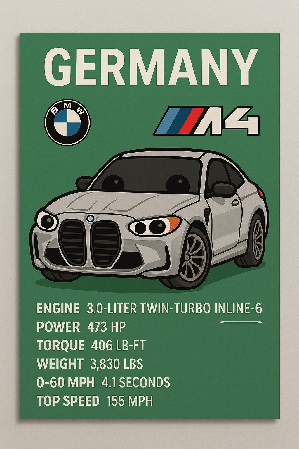 BMW M4 Wall Art | Digital Car Poster | Instant Download
